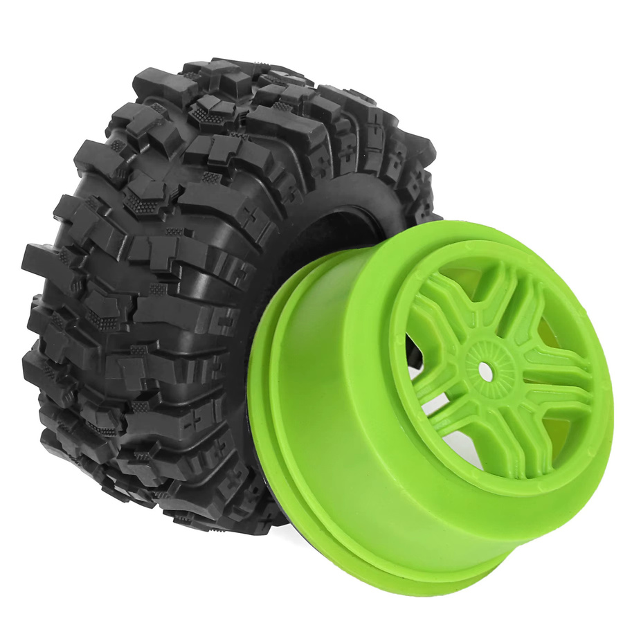 RS 1/10 Sechskant-RC-Räder und Reifen, Grün, Gummi - Bild 3