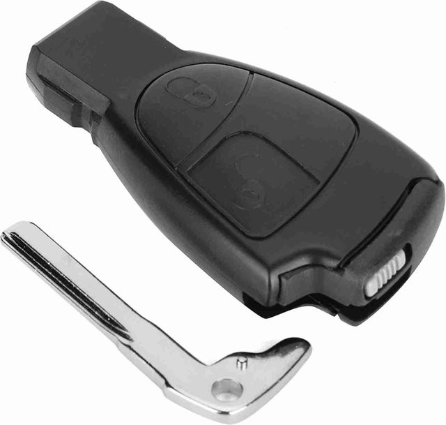 Smart Schlüssel Gehäuse Fob Schale für Mercedes Benz mit 2 Tasten in Schwarz Crystal - Bild 1