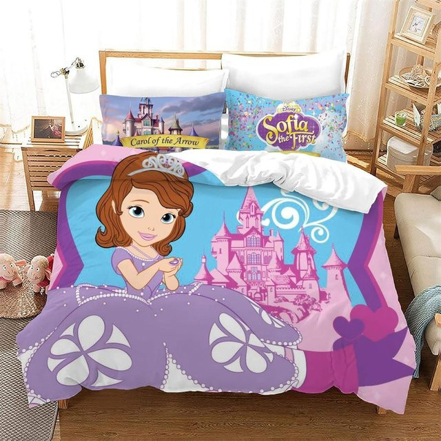 Allbestart Bettwäsche-Set Prinzessin Sofia aus Mikrofaser in Lila, 2-teilig mit Bettbezug und Kissenbezug, B/H: 140 x 200 cm - Bild 1