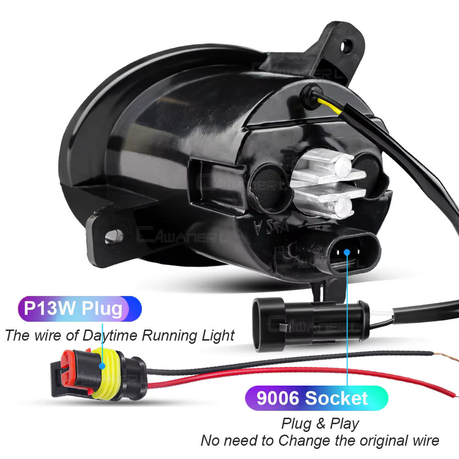 Cawanerl LED Nebelscheinwerfer und Tagfahrlicht DRL Set H11 2x30W Schwarz für Audi A4 Allroad Quattro 2010-2016 Rechts und Links - Bild 4