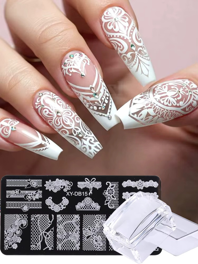 SWEET TREND Nail Art Schablone mit Stamper, Blumenrebe Design - Bild 6