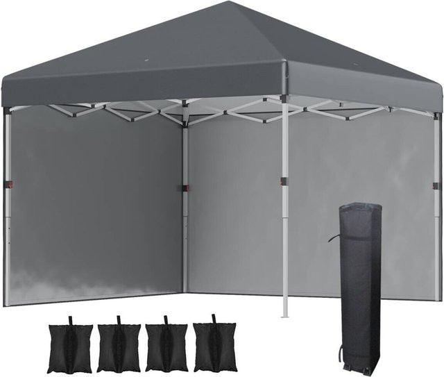 Outsunny Pavillon modern dunkelgrau aus Polypropylen und Stahl B/T/H: 297 x 297 x 274 cm - Bild 1