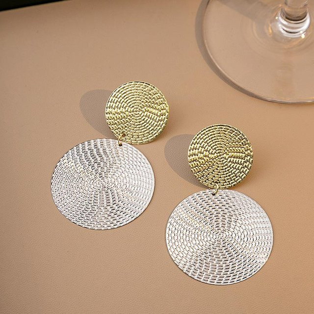 YULIN Ohrringe, Gold, Damen, Geometrische Kreis Anhänger - Bild 1