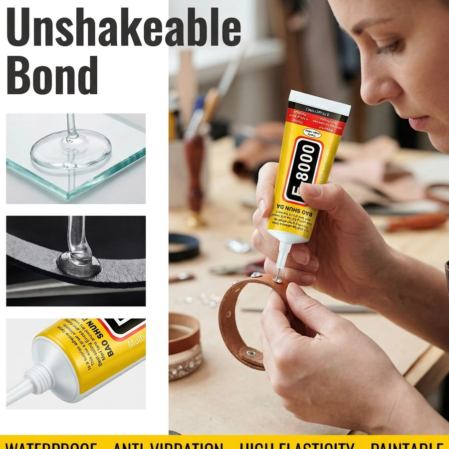 E8000 Starker Mehrzweckkleber Transparent für DIY, Schmuck und Reparaturen an Glas, Metall oder Kunststoff - Bild 3