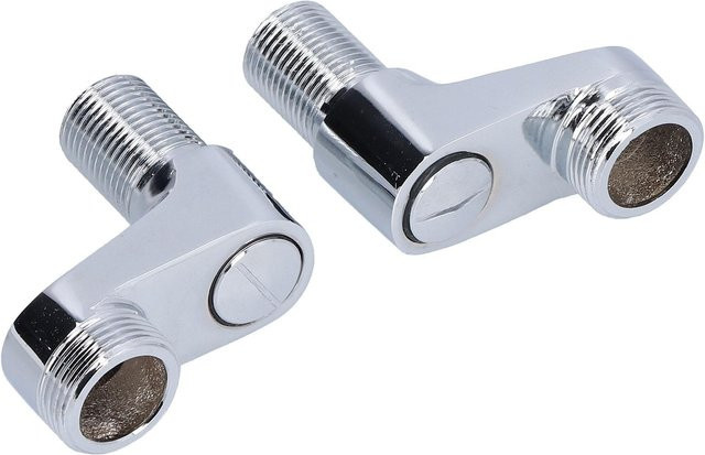 mfySpace Duschmischer Wasserhahn mit Schwenkarm und G1 2 zu G3 4 Adapter für Kalt- und Warmwasser, Wandmontage, Messing, Farbe: Weiß/Silber - Bild 1