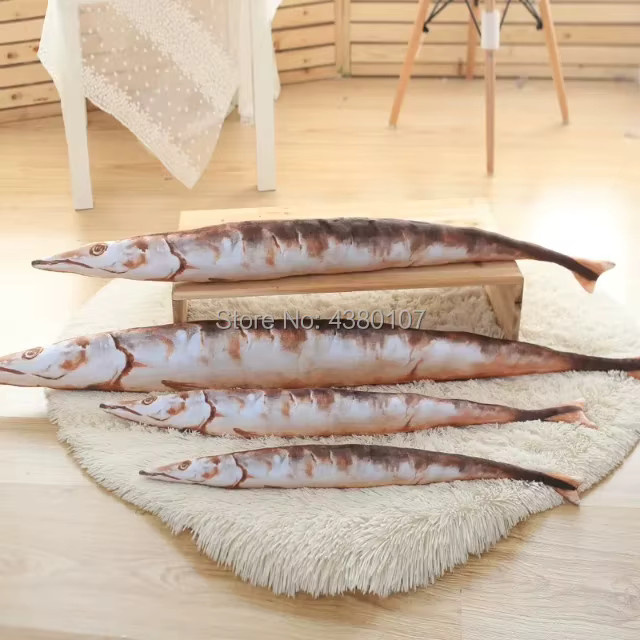 YUZHINUO Saury Fisch Kissen, Plüsch, Meerestiere, Weiß, Bunt / Mehrfarbig - Bild 4