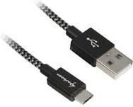 Sharkoon USB 2.0 Kabel mit USB-A auf Micro-USB Stecker in Schwarz und Grau - Bild 1