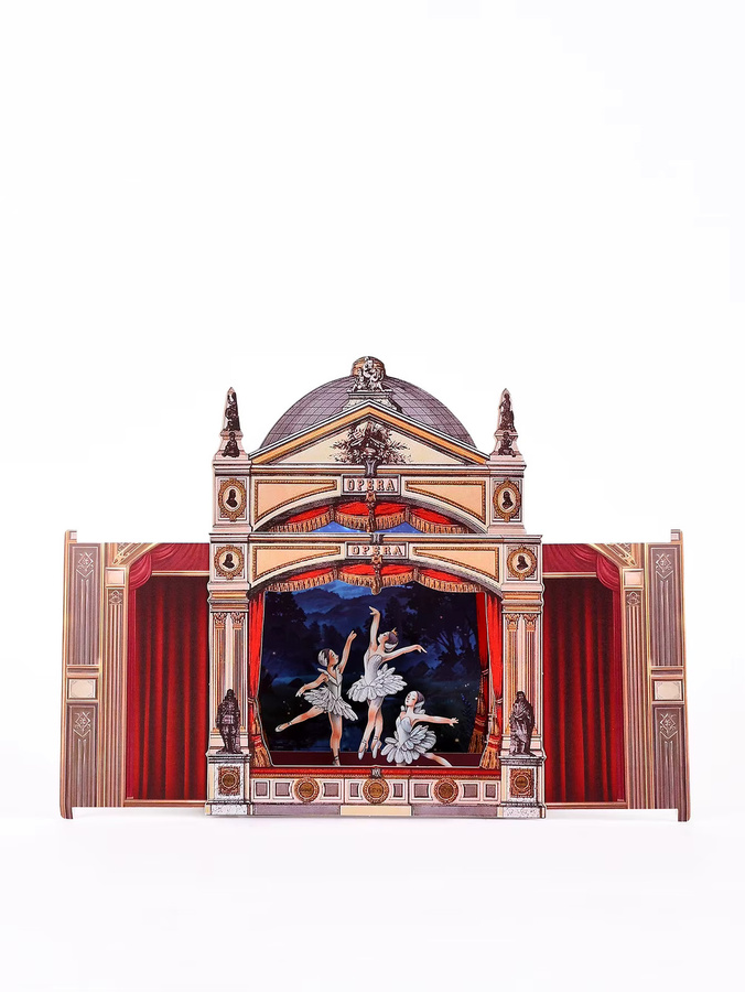 Opjoys 3D-Pop-Up-Karte im Schwanensee-Theater-Stil, mehrfarbig - Bild 2