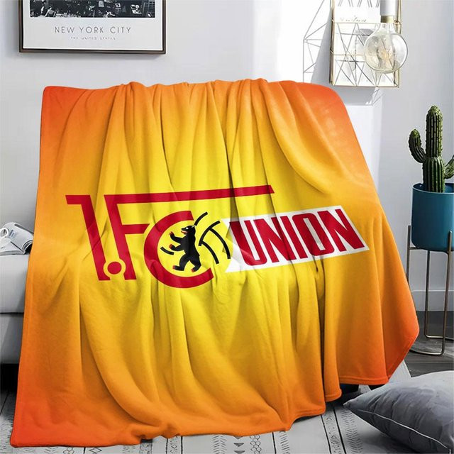 FC Union Berlin Flanelldecke von HAPPYDAYSET, weicher Überwurf in Orange, B/H: 80 x 120 cm - Bild 1