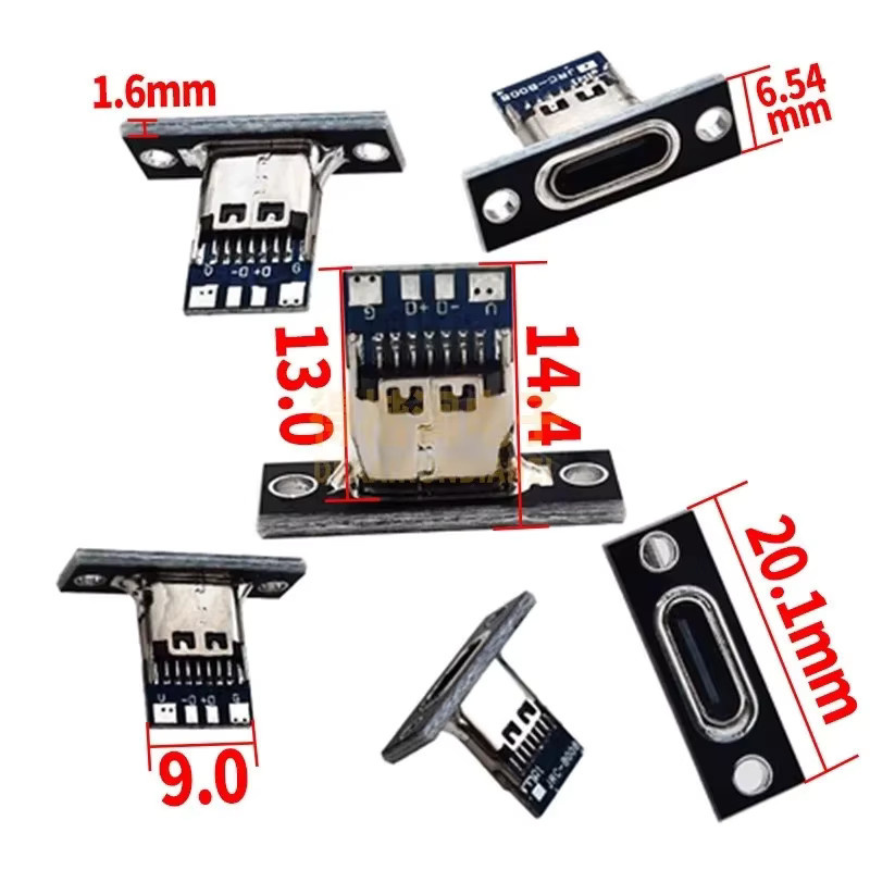 BSN USB-C Buchse 3.1 Typ-C Datenladeanschluss mit Befestigungsplatte in Schwarz - Bild 3