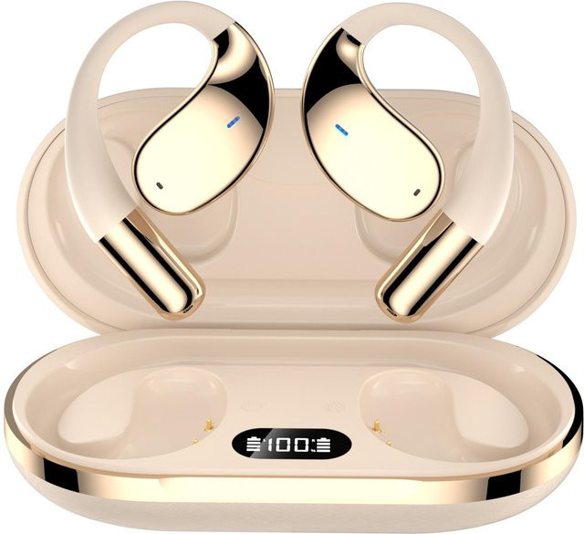 E-Popularity KI-Übersetzungs-Headset in Beige mit Echtzeit-Übersetzung für 144 Sprachen, kabelloses Over-Ear-Headset mit intelligenter Geräuschunterdrückung und 6 Mikrofonen sowie Bluetooth und USB-C Anschluss - Bild 1