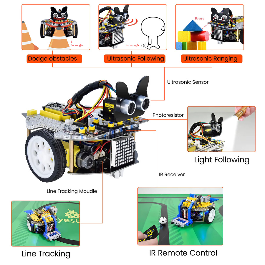 Keyestudio 3-in-1 ESP32-Roboter-Car-Kit, Fahrzeuge - Bild 3