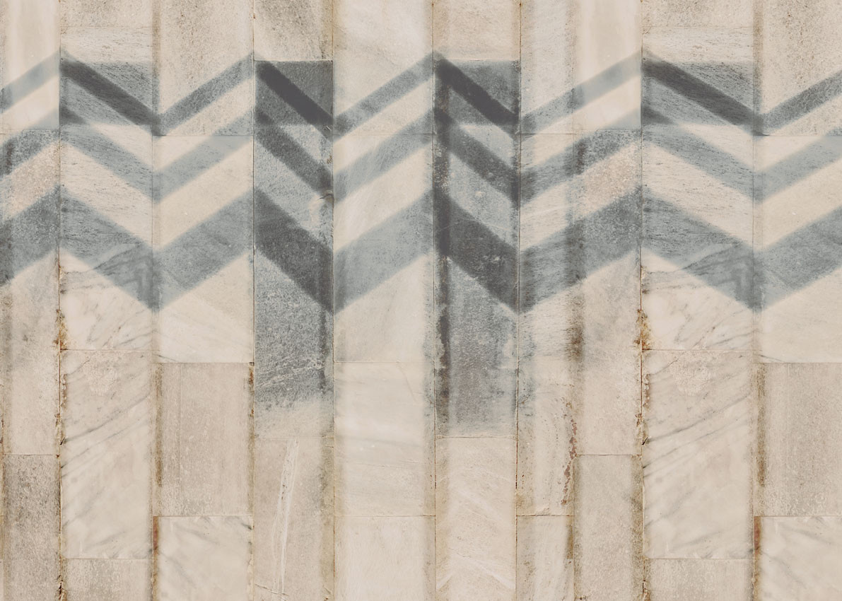 Armani Casa Tapete Kensington in Beige und Grau mit geometrischem Abstract-Design aus Vinyl - Bild 2