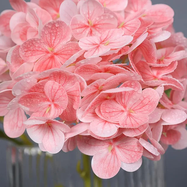 10er Set Anlincong Künstliche Hortensien in Pink mit Real Touch Effekt für Hochzeit und Party - Bild 1