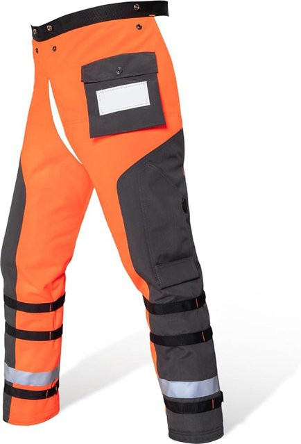 DAZZLEEX Kettensägenhose mit 9-lagigem Schutz in Orange, Unisex, Größe M - Bild 1