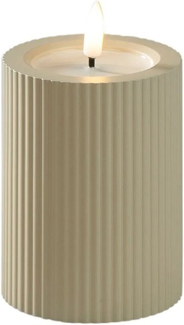 Konstsmide LED-Stumpenkerze aus Kunststoff für Außen in Beige, Durchmesser: 7,4 cm, Höhe: 10 cm - Bild 1