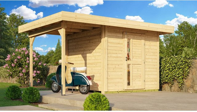 WEKA Holz-Gartenhaus Designhaus 172 mit Flachdach in Braun, B/T: 430 x 314 cm - Bild 1