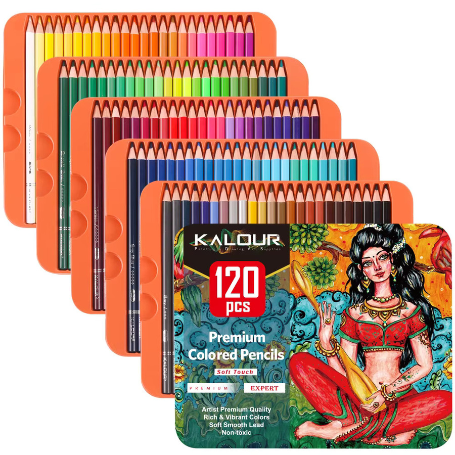 KALOUR Ölfarbstift-Set mit 72 Farben in einer Metallbox für Kunst und Zeichnen, Mehrfarbig - Bild 2