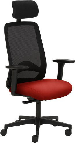 Mayer Sitzmöbel Drehstuhl mit Kopfstütze und Armlehnen, rot, B/H: 70 x 63 cm - Bild 1