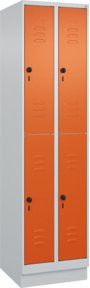 C+P Doppelstock-Spind Classic PLUS mit Sockel, 2 Abteile, Reinorange, H x B x T: 195 x 50 x 50 cm - Bild 1