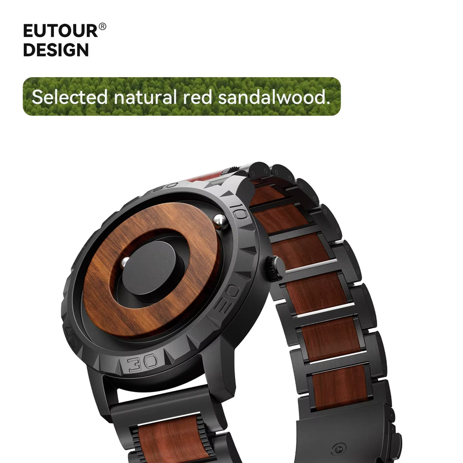 EUTOUR Armbanduhr Quarz, Edelstahl, Schwarz, Herren - Bild 2