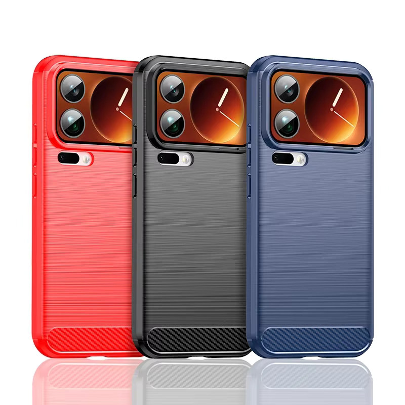 Stoßfeste TPU Silikon Carbon Fiber Schutzhülle für Xiaomi 17 Pro Max in Blau - Bild 6