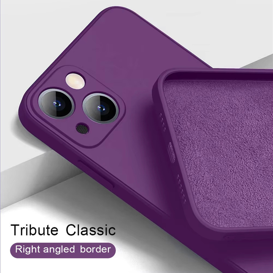 Schutzhülle aus flüssigem Silikon für iPhone 16, 15, 14, 13, 12, 11, Pro, Max, Mini, X, XS, XR, 7, 8 in Dunkelviolett - Bild 2