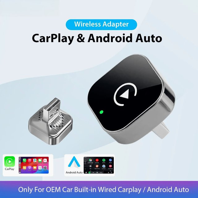 Pionray 2-in-1 Kabelloser CarPlay und Android Auto Adapter in Schwarz mit USB-C und 5GHz WLAN für Plug & Play - Bild 1