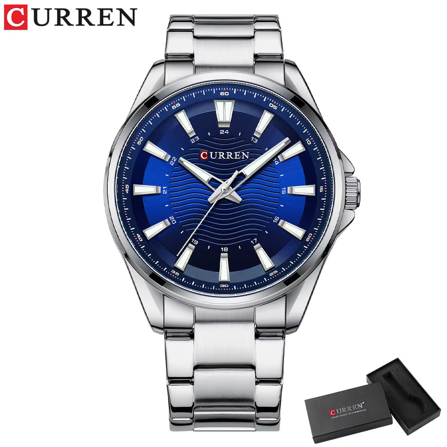 CURREN Armbanduhr, Quarz, Edelstahl, Blau, Herren - Bild 2