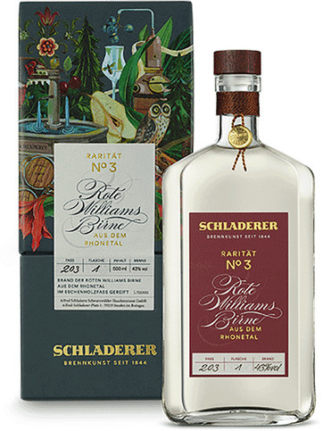 Schladerer Obstbrand Rarität No 3. Rote Willamsbirne, 0,5 l - Bild 1