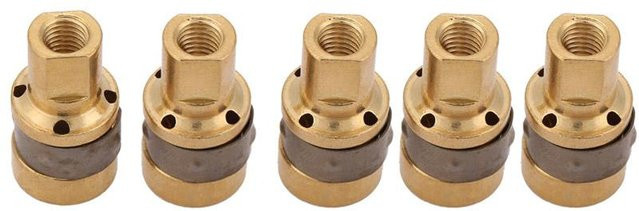 Miller Gasdüsen-Spitzenadapter 169716 aus Messing in Gold für M1015 Hobart MIG Schweißbrenner, 5 Stück - Bild 1