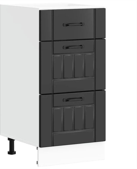 Küchenunterschrank DELUKE MARO Schwarz mit Schublade B: 40 cm, T: 46 cm, H: 81,5 cm - Bild 1