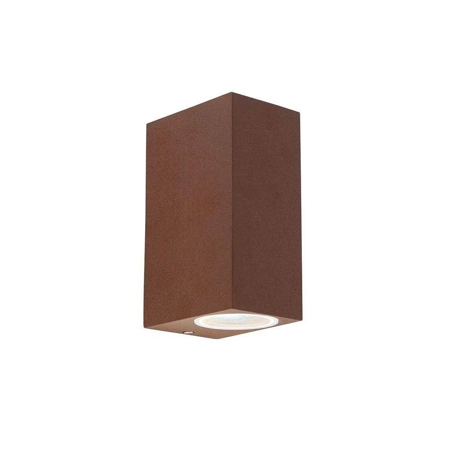 QAZQA Baleno Industrielle Wandleuchte aus Aluminium in Rostbraun, 2-flammig, dimmbar, IP44 für Außenbereich und Badezimmer, GU10 - Bild 2