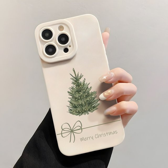Mattierte TPU-Handyhülle mit grünem Weihnachtsmuster für iPhone Modelle - Bild 1