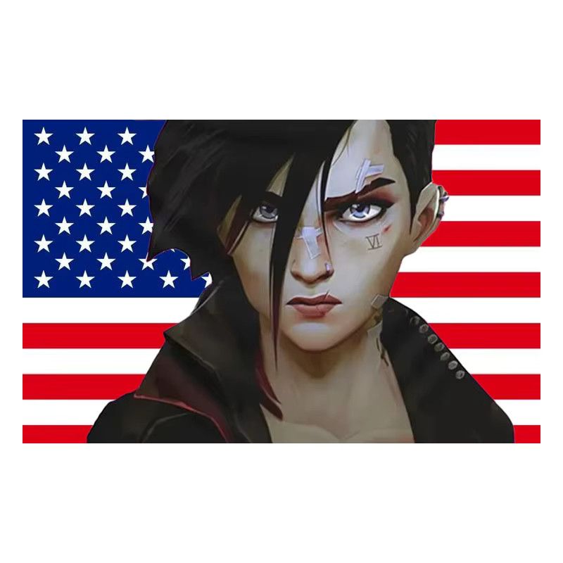 Oshu Wandbehang Pit Fighter Vi Amerikanische Flagge als Wandteppich für Heimdekoration und Outdoor-Festivals - Bild 3