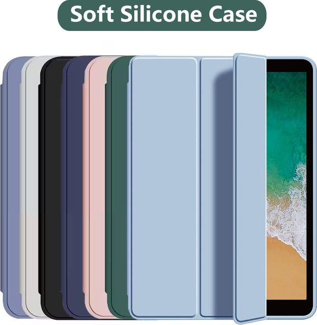 Apple iPad 9,7 Zoll Klapphülle aus weichem Silikon und TPU in Schwarz für die 5. und 6. Generation (2017/2018) - Bild 1