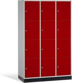 C+P Schließfachschrank Intro XL mit 12 Fächern, Front Rubinrot, Korpus Lichtgrau, H x B x T: 195 x 122 x 60 cm - Bild 1
