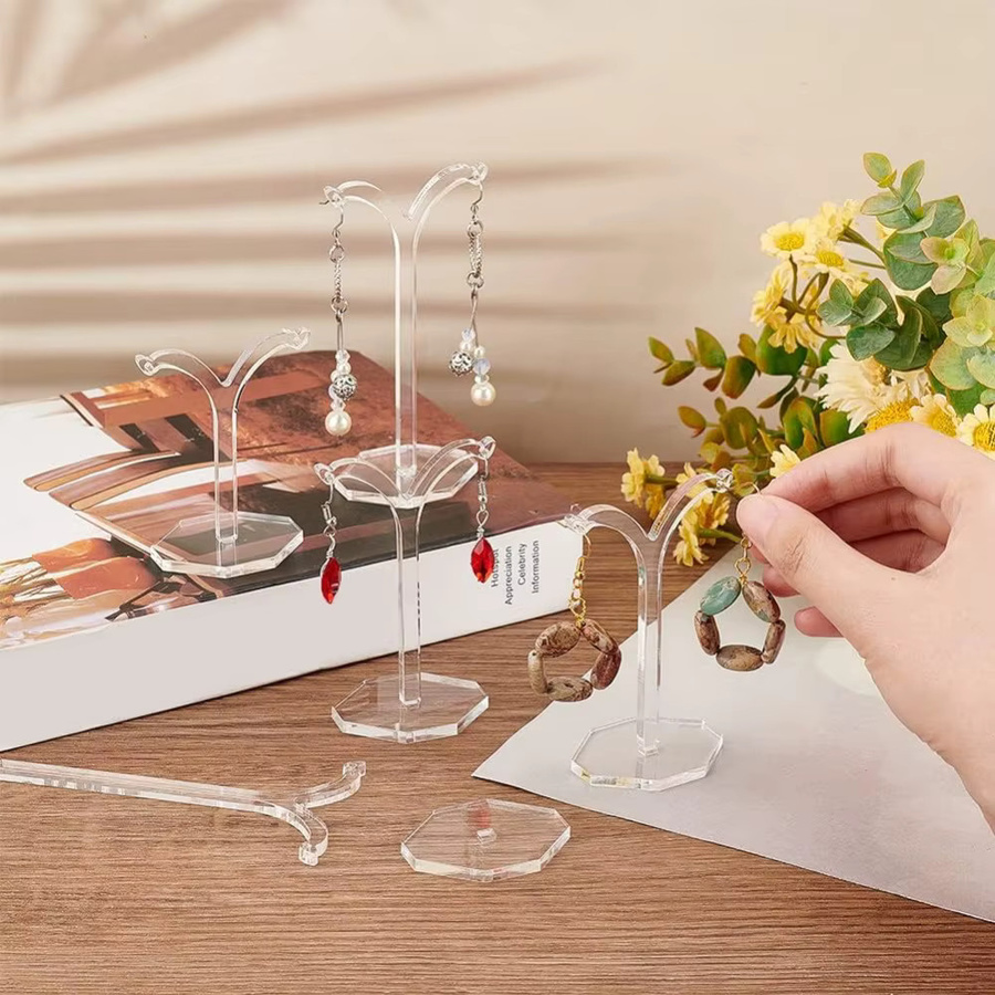 6er Set Y-förmige Acryl-Ohrring-Ausstellungsständer in Transparent, 3 Größen für Schmuck-Displays - Bild 2