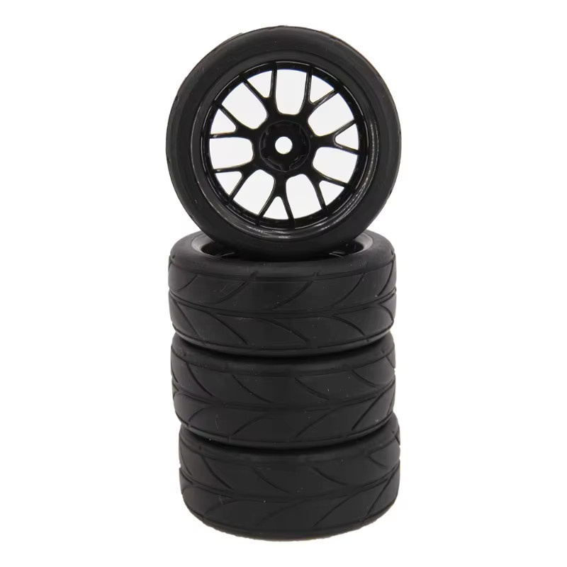 NeebRC RC-Reifen, 4-teiliges Set, 1,9 Zoll, 65mm, 12mm Sechskant-Nabe, Gummi, Schwarz, 1:10 - Bild 4