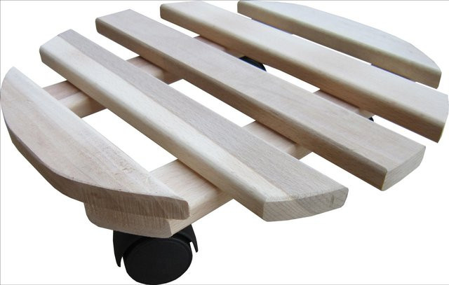 OBI Pflanzenroller aus glatter Buche, rund, Durchmesser: 30 cm, Braun - Bild 1