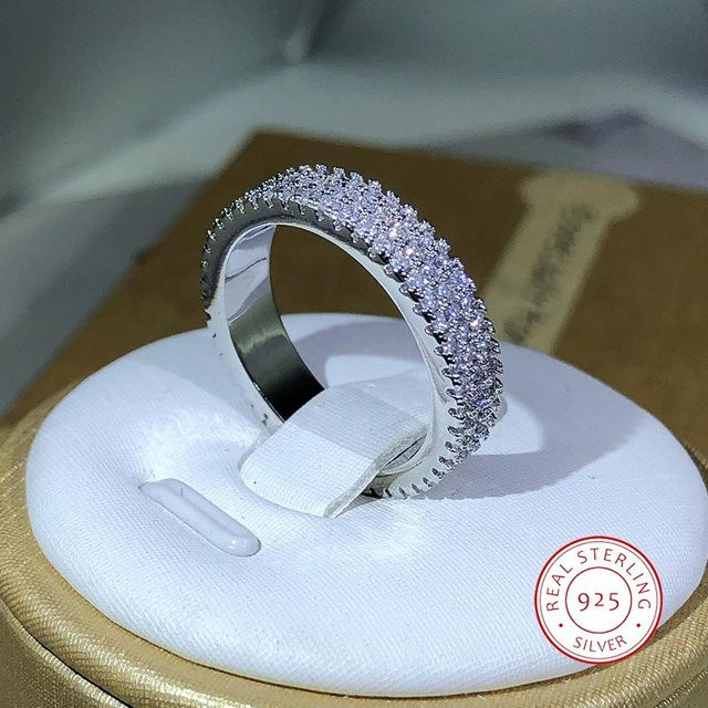 YIRAN Eternity Damenring, Kupfer, Silber, Zirkonia, Ringgröße 10 - Bild 1