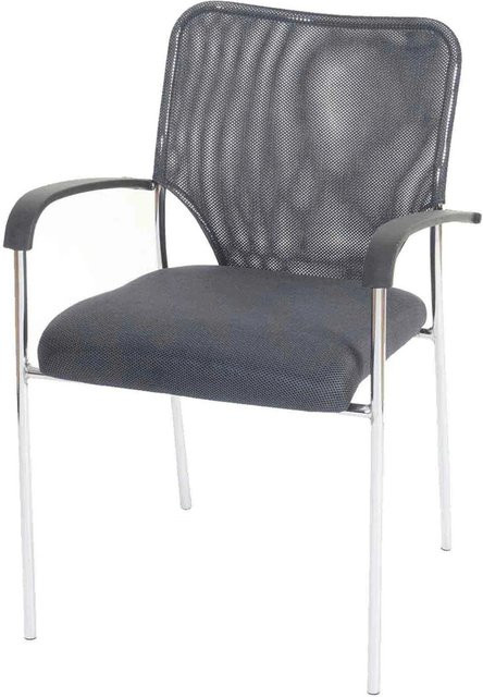 PROREGAL 12er-Set Besucherstühle Grau mit Lehne, stapelbare Konferenzstühle aus Stoff und Metall, H x B x T: 83 x 55 x 60 cm, Sitzhöhe: 45 cm - Bild 1