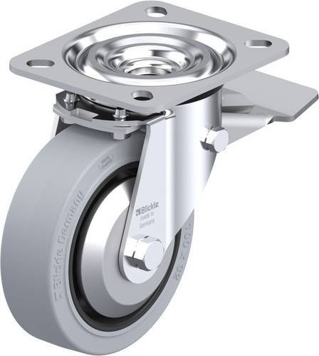 Blickle Lenkrolle L-POEV 100XR-ST-SG-FA mit Feststeller in Schwarz-Grau, Rad-Durchmesser: 100 mm, Tragfähigkeit: 200 kg - Bild 1