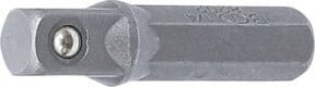 BGS Bit-Knarren-Adapter Außensechskant 6,3 mm auf Außenvierkant 6,3 mm, 30 mm, Silber - Bild 1