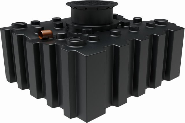GreenLife Regenwasser-Flachtank aus Kunststoff mit 3.000 l Volumen, Ausgleichsdom und begehbarer Abdeckung für die unterirdische Installation - Bild 1