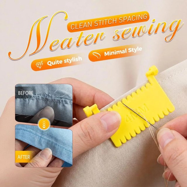 Quilting-Nählineal aus Kunststoff in Gelb zur Kantenführung und Saumführung - Bild 1