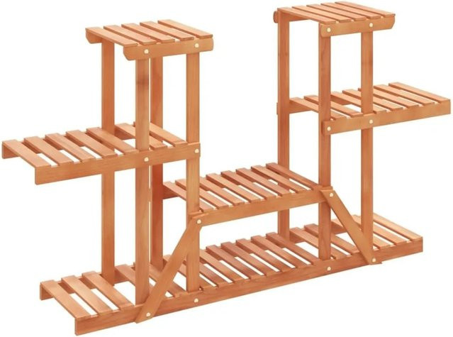 vidaXL Blumenständer aus Massivholz Tanne in Hellbraun, B/T/H: 110 x 25 x 73 cm - Bild 1