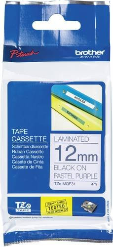 Brother Schriftbandkassette TZe-MQF31 für P-touch, Farbe: Pastell-Lila, Schriftfarbe: Schwarz, Breite: 12 mm, Länge: 4 m - Bild 1