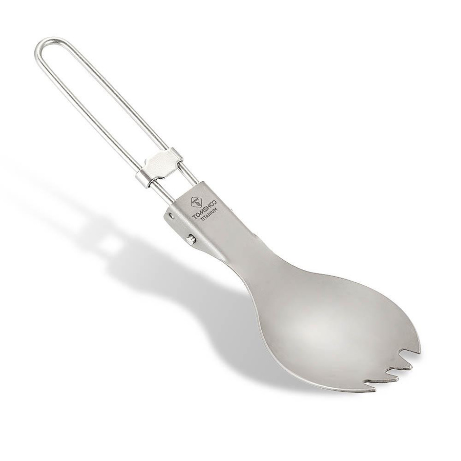 TOMSHOO Klapp-Göffel aus Titan in Silber Matt für Outdoor, Camping und Wandern - Bild 3