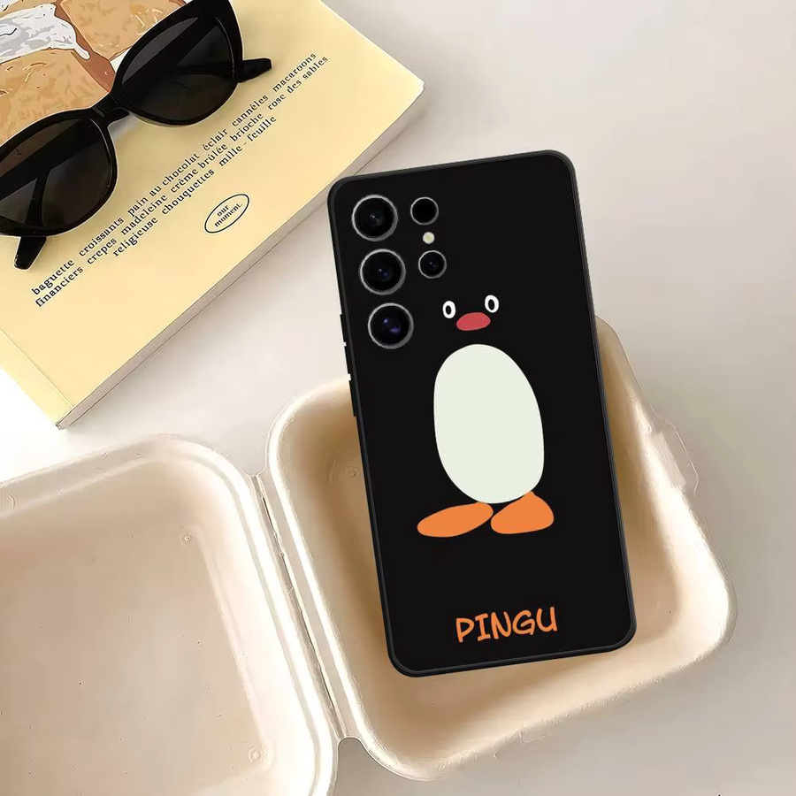 Samsung Galaxy Handyhülle P-Pingu Cartoon Soft Cover aus TPU in Schwarz für S25 S23 S22 S21 S20 S10 Ultra Plus FE - Bild 3